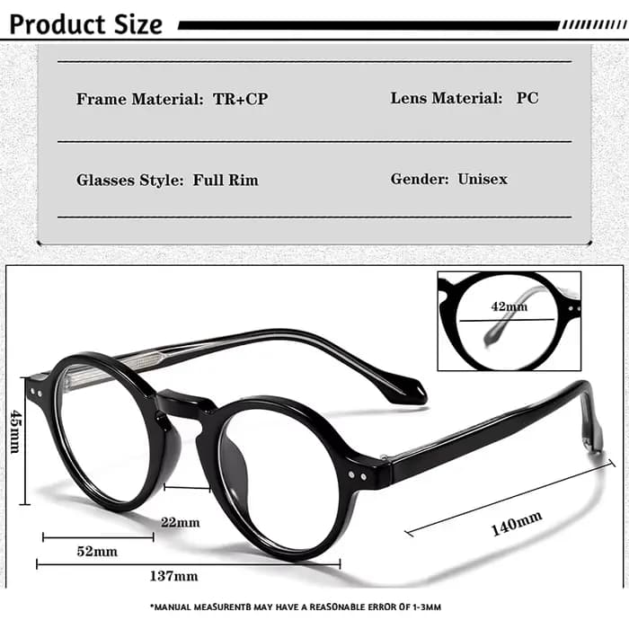 HBK Vintage rond hommes petites lunettes cadre de haute qualité marque Design Anti lumière bleue