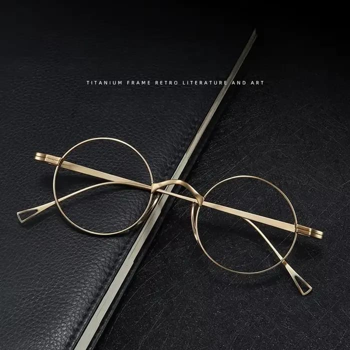 YIMARUILI Ultra-léger pur titane large bord rétro rond monture de lunettes myopie Prescription lunet