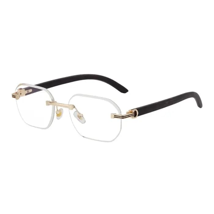 Lunettes de soleil sans monture légères multicolores à effet bois