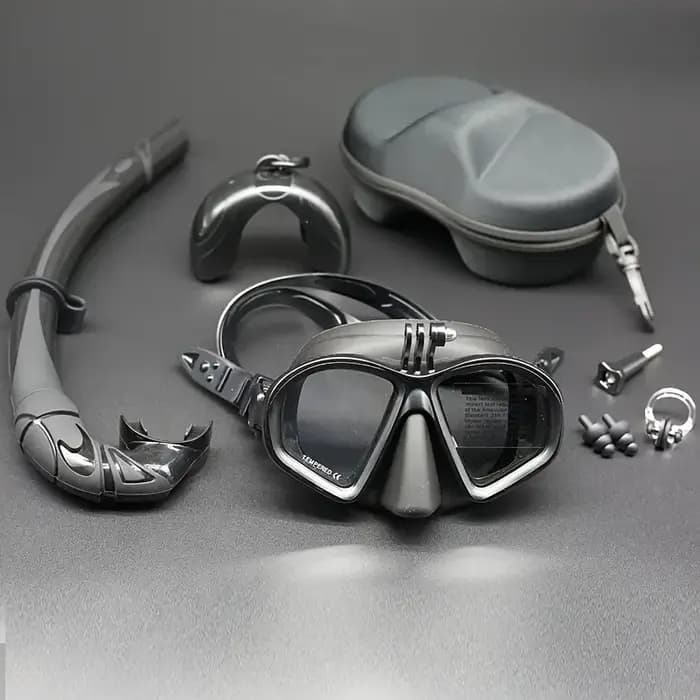 Masque de plongée libre professionnel à faible volume avec lentille M, verre trempé et support de caméra