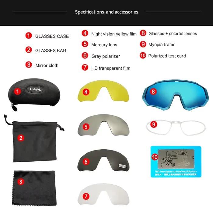 Lunettes de vélo polarisées pour hommes et femmes