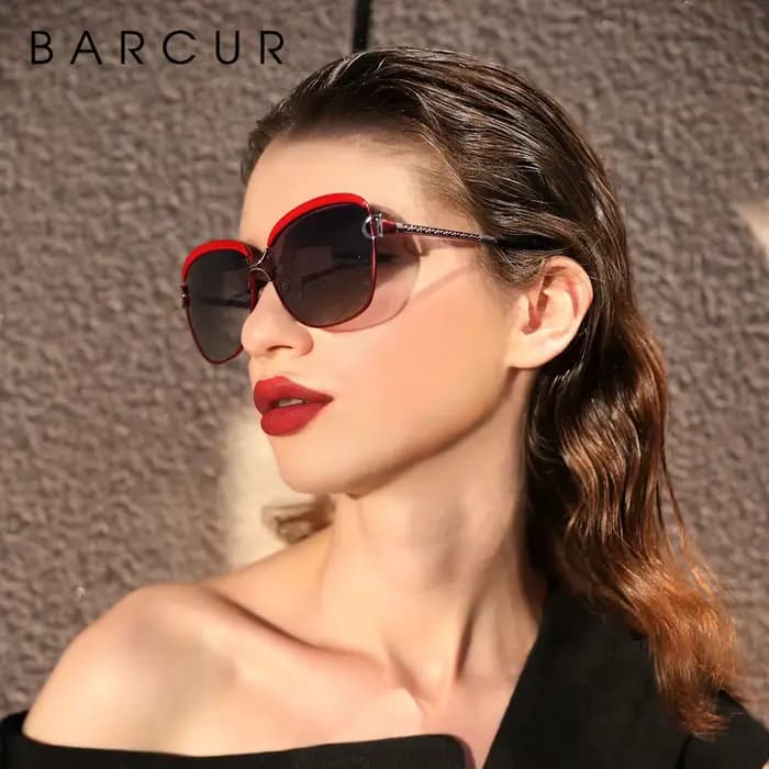 BARCUR polarisé dames lunettes de soleil femmes dégradé lentille ronde lunettes de soleil carré de l