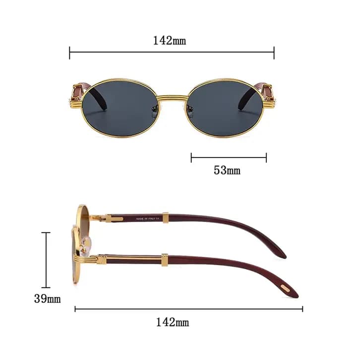 Lunettes de soleil de mode en bois femmes Vintage Oculos