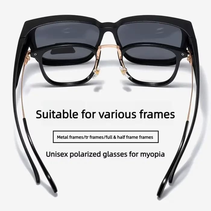 Lunettes de soleil polarisées surdimensionnées tendance à porter par-dessus