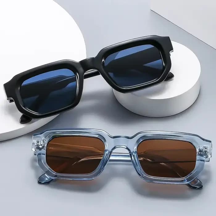 JNPCXI mode bleu carré lunettes de soleil pour femmes hommes rétro luxe concepteur clair lentille lu