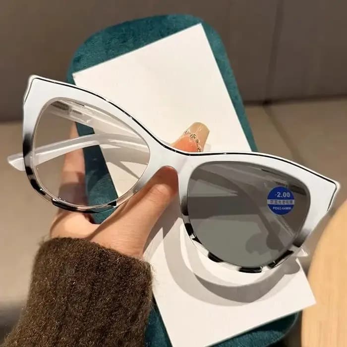 Lunettes photochromiques œil de chat à la mode pour myopie