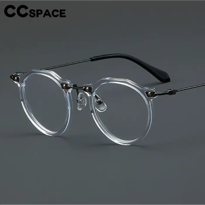 Montures de lunettes optiques en acétate vintage pour hommes et femmes, lunettes rondes en métal, lu