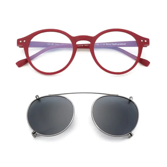 ZENOTTIC Style rétro pince sur lunettes de soleil pour hommes femmes cercle Anti lumière bleue