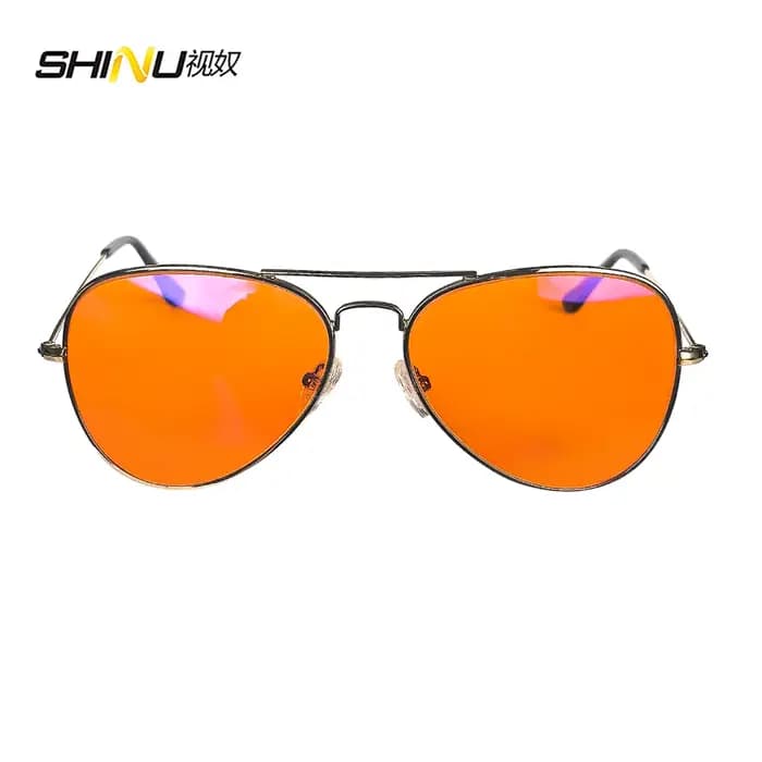 SHINU lentilles rouges lunettes hommes lentille Orange