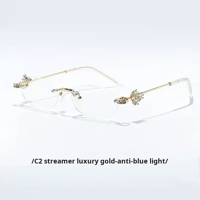 MOMOJA femmes luxe petites lunettes ovales cadre sans monture monture lunettes Ultra léger haute qua