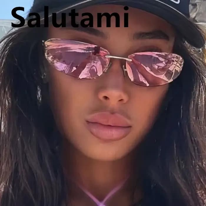 Lunettes de soleil argentées Y2K pour femmes