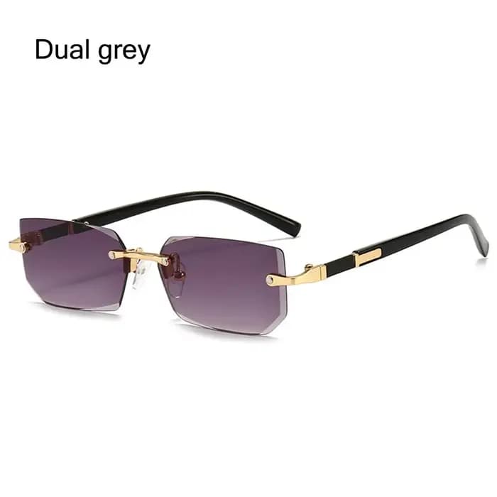 Lunettes de soleil rectangulaires sans monture pour hommes et femmes