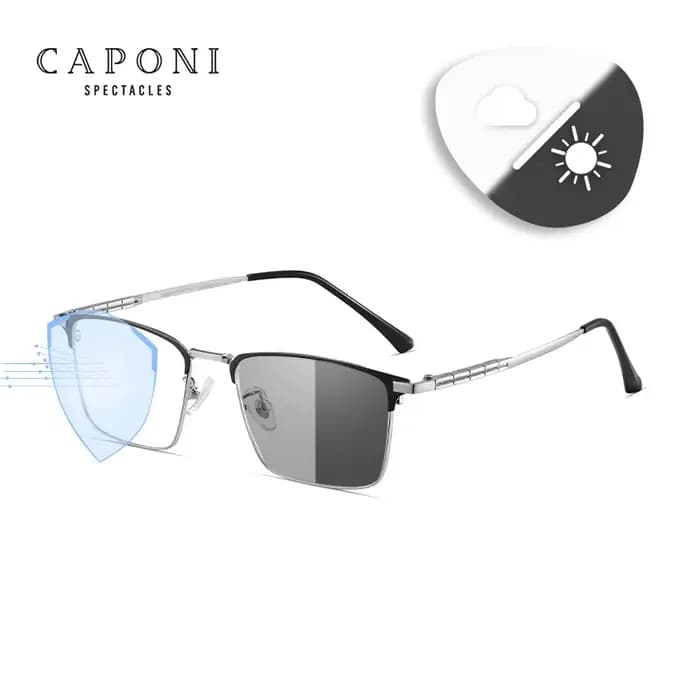 CAPONI – lunettes classiques en métal pour hommes