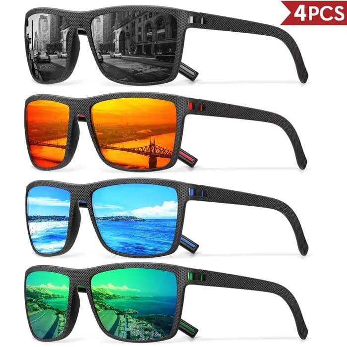 3/4 pièces nouvelle boîte de créateur lunettes de soleil polarisées colorées pour hommes et femmes adaptées à la conduite pêche Sports de plein air UV400
