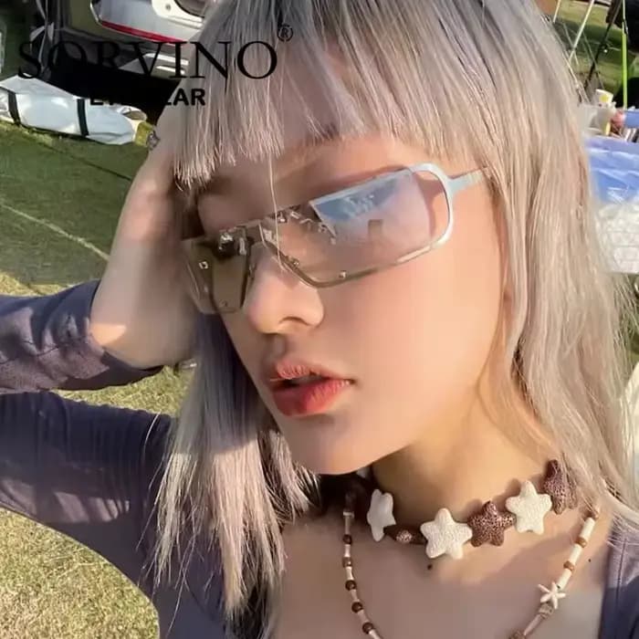Lunettes de soleil sans monture pour hommes et femmes