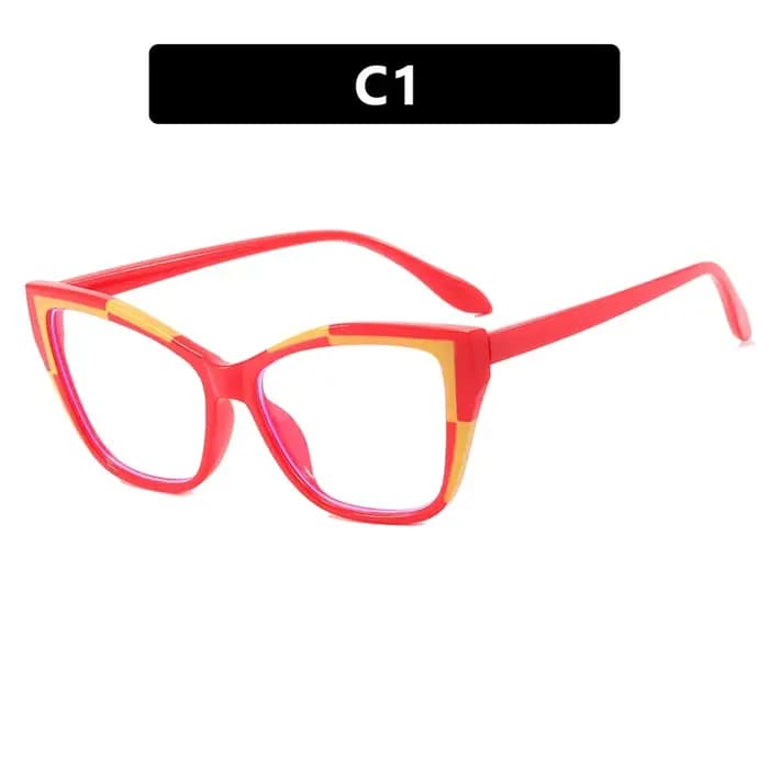 Lunettes de vue œil de chat pour femmes, verres plats, anti-lumière bleue, à la mode