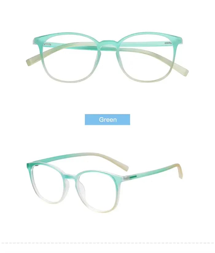 Lunettes de vue souples TR90 transparentes colorées pour femmes, monture ronde en plastique à bord c