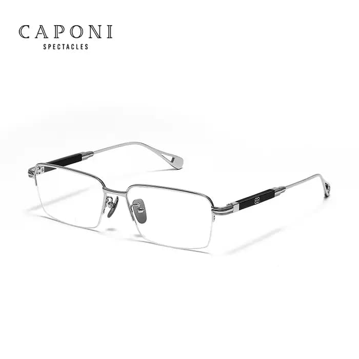 CAPONI Vintage hommes lunettes cadre pur titane acétate Anti lumière bleue luxe lunettes marque lune