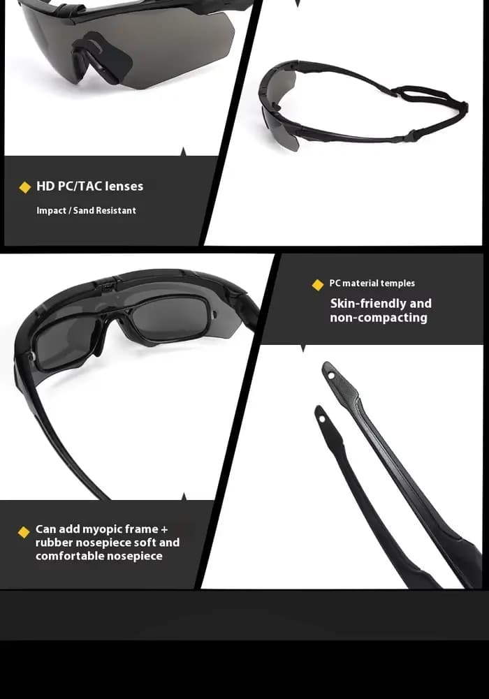 JSJM extérieur militaire 2.0MM lunettes tactiques coupe-vent anti-poussière CS tir UV400