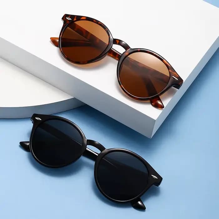 Lunettes de soleil rétro mode pour femmes Vintage petit cadre rond
