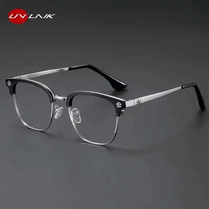 Lunettes à demi-monture de style japonais pour hommes et femmes