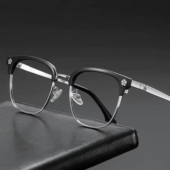 Lunettes à demi-monture de style japonais pour hommes et femmes
