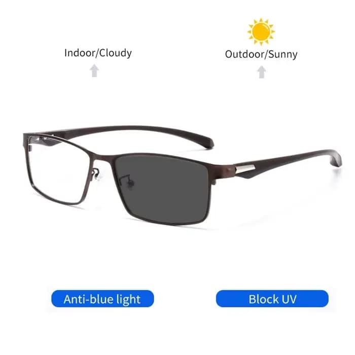 KOCOLIOR Anti lumière bleue hommes lunettes de lecture alliage de titane cadre métallique lecteur d'ordinateur d'affaires + 1.50 1.75 2.0 2.25 2.50 2.75