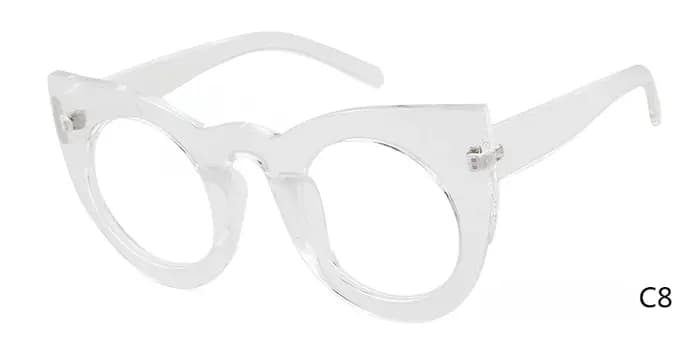 WHO CUTIE 2024 lunettes de soleil rondes œil de chat femmes marque concepteur 90S Vintage blanc noir femme Cateye