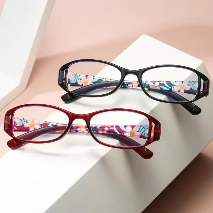 Lunettes de presbytie à monture florale colorée pour femmes