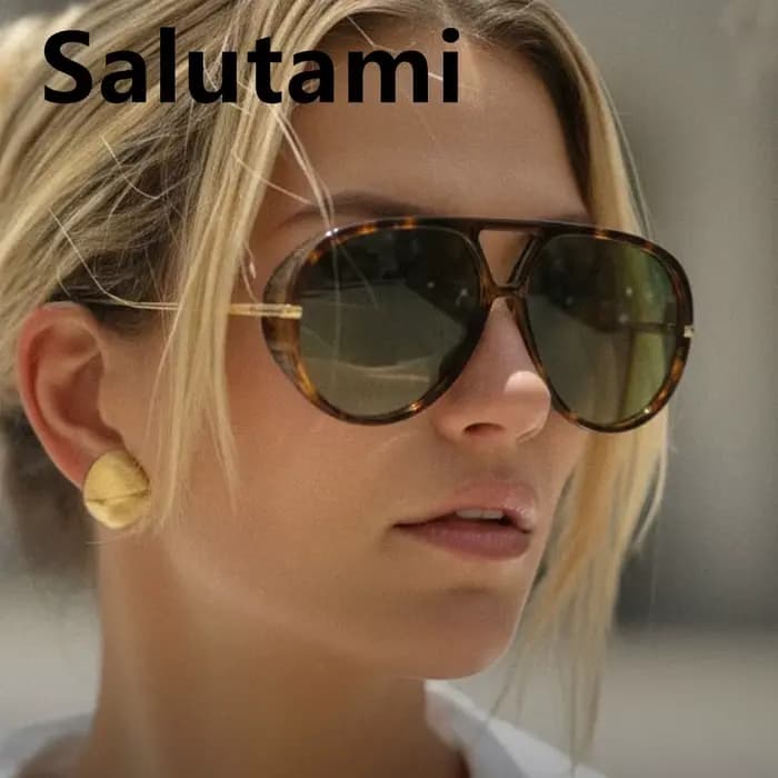 Nouvelles Lunettes de Soleil Ovales Vertes à Imprimé Léopard pour Femmes