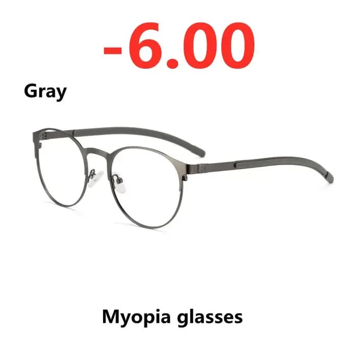 KJDCHD photochromisme lunettes rétro ronde en alliage cadre