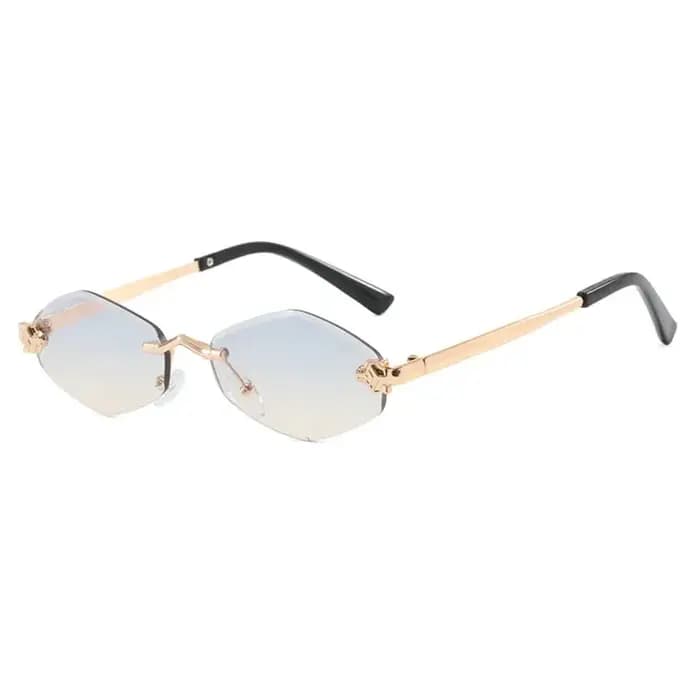 Vintage sans monture losange lunettes de soleil femmes pour hommes 2025 marque de luxe concepteur populaire Punk Hip