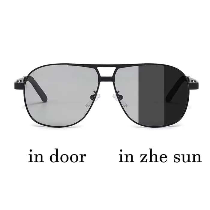 Lunettes de soleil en métal pour hommes et femmes, verres polarisants à couleur changeante, photo dé
