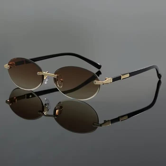 Lunettes ovales élégantes sans monture pour hommes et femmes