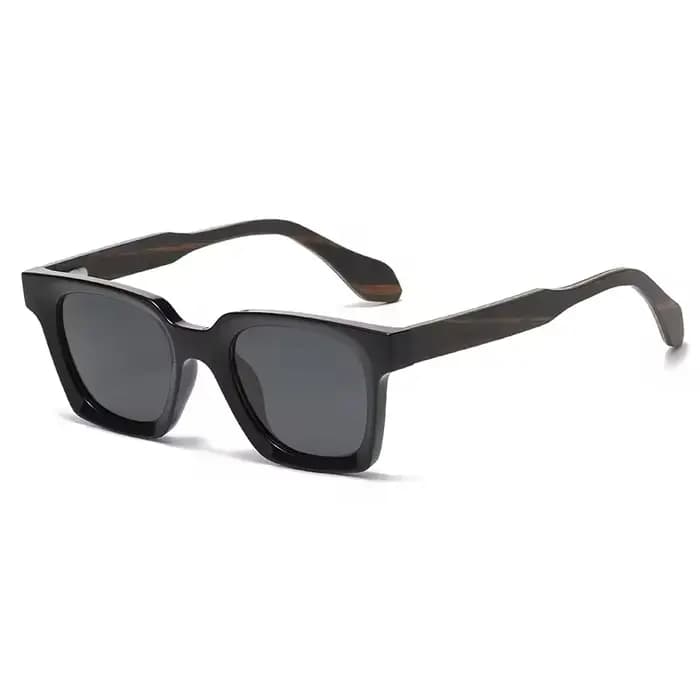 Lunettes de soleil PC tortue à la mode avec branches en bois pour hommes et femmes