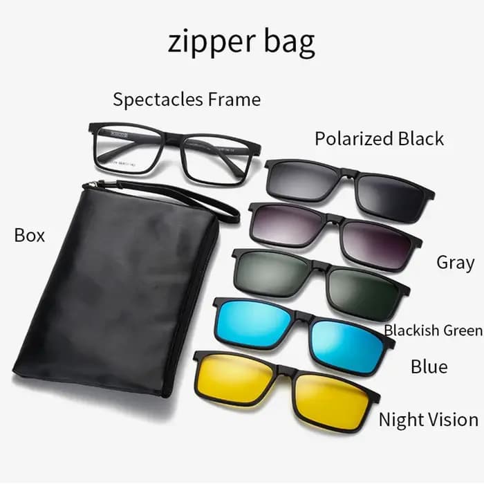 MOMOJA 2025 nouveau cadre de lunettes carrées TR90 confortable pince solaire magnétique lunettes déc