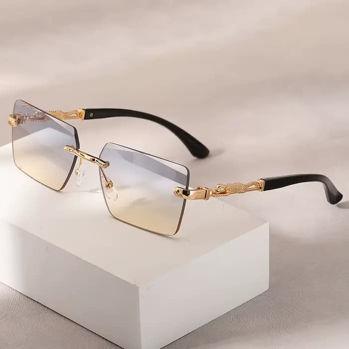 1pc lunettes de soleil sans monture Rectangle femmes hommes nuances petites