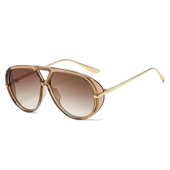 SO & EI Ins mode populaire surdimensionné Double ponts pilote femmes lunettes de soleil rétro couleur bonbon hommes Punk