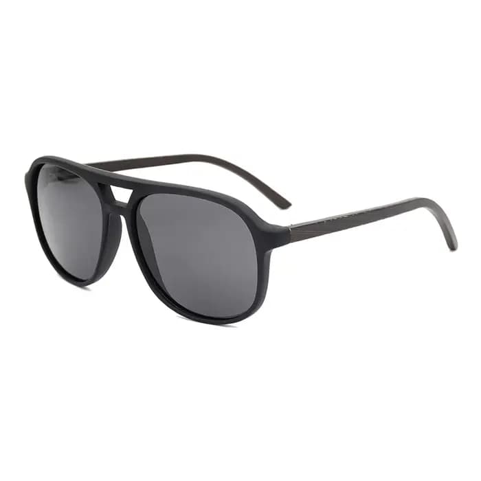 COIan-Lunettes de soleil carrées polarisées vintage en bois pour hommes