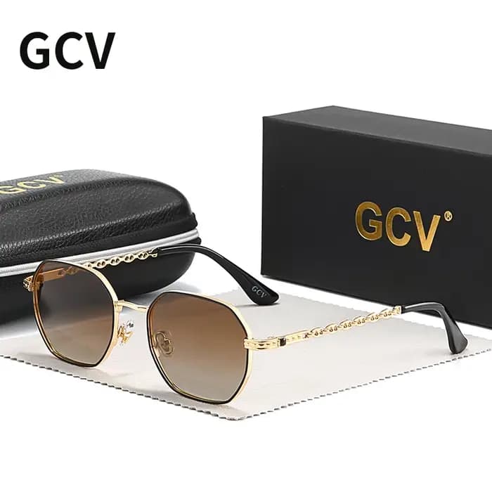 Lunettes de soleil classiques rétro pour femmes de marque GCV