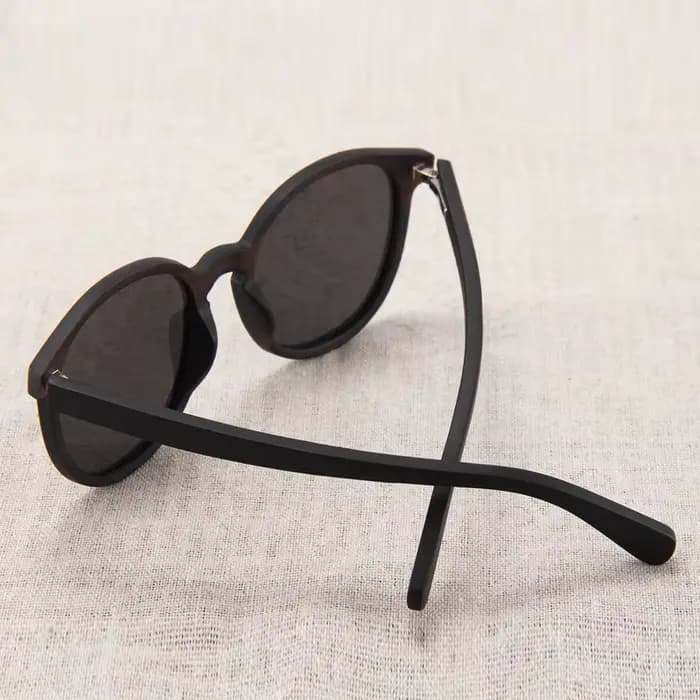 Lunettes de soleil rondes classiques en bois pour hommes et femmes