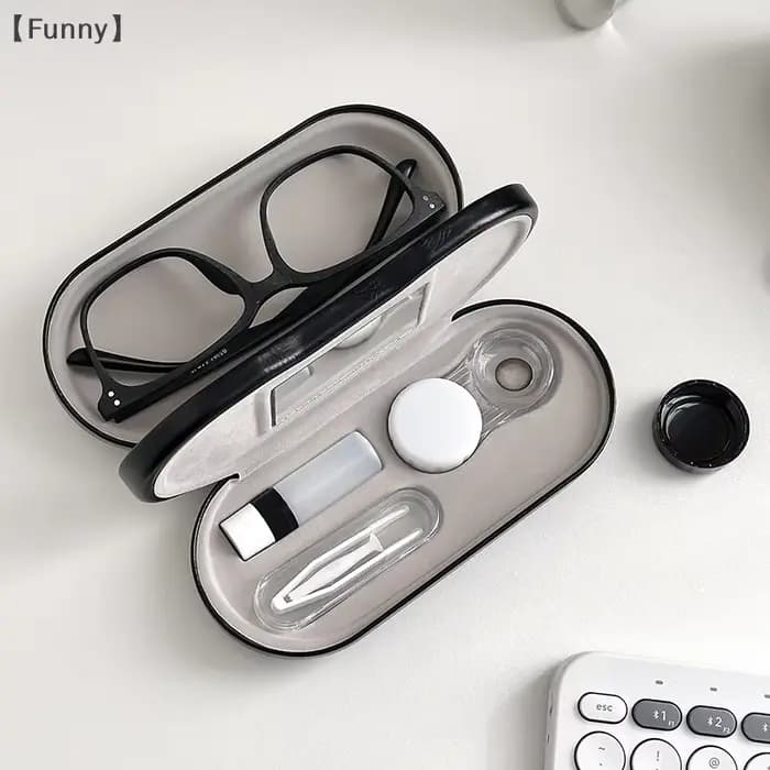 Boîte à lunettes double couche 2 en 1 pour hommes et femmes