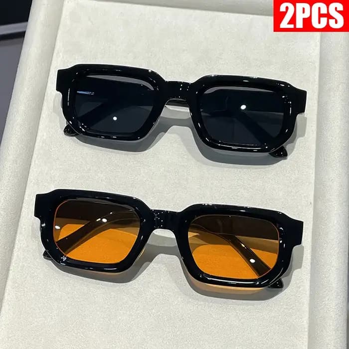 Lunettes de soleil vintage à monture rectangulaire pour femmes