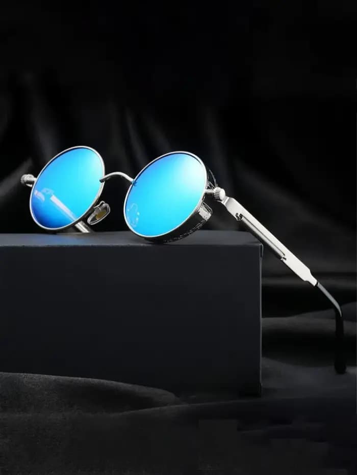 Lunettes de soleil steampunk en métal pour hommes et femmes