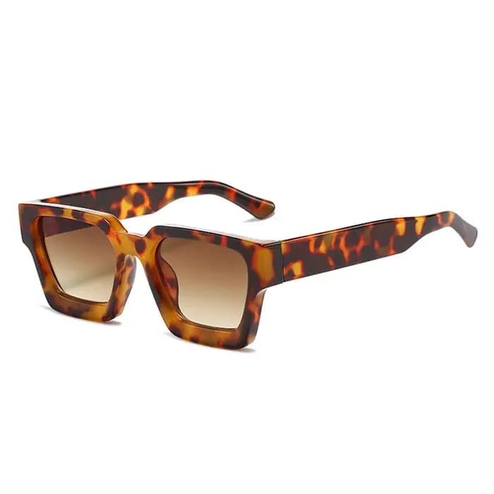SO & EI mode carré femmes luxe lunettes de soleil rétro marque concepteur hommes tendance léopard bleu vert