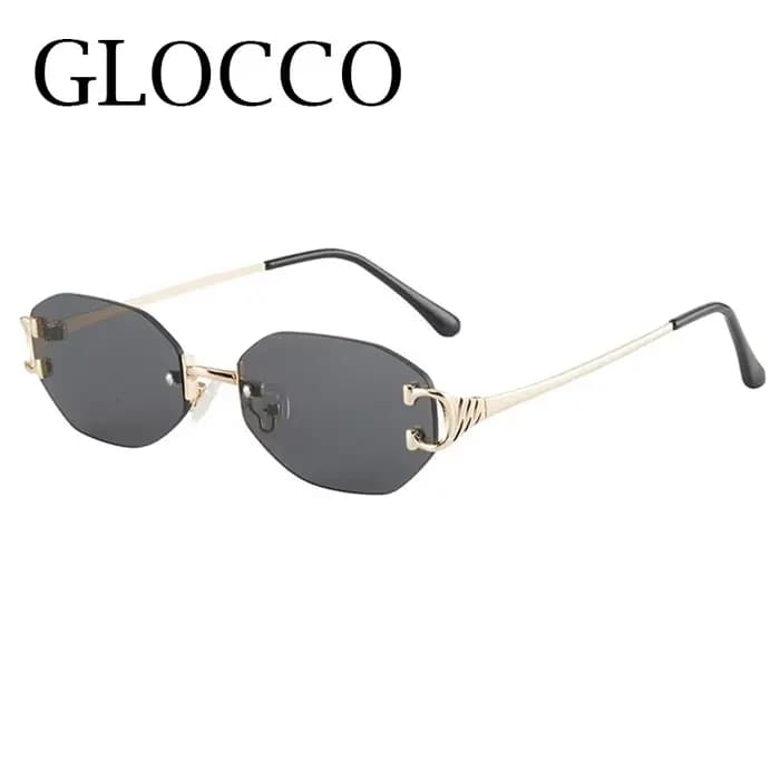 Lunettes de soleil carrées sans monture pour hommes et femmes