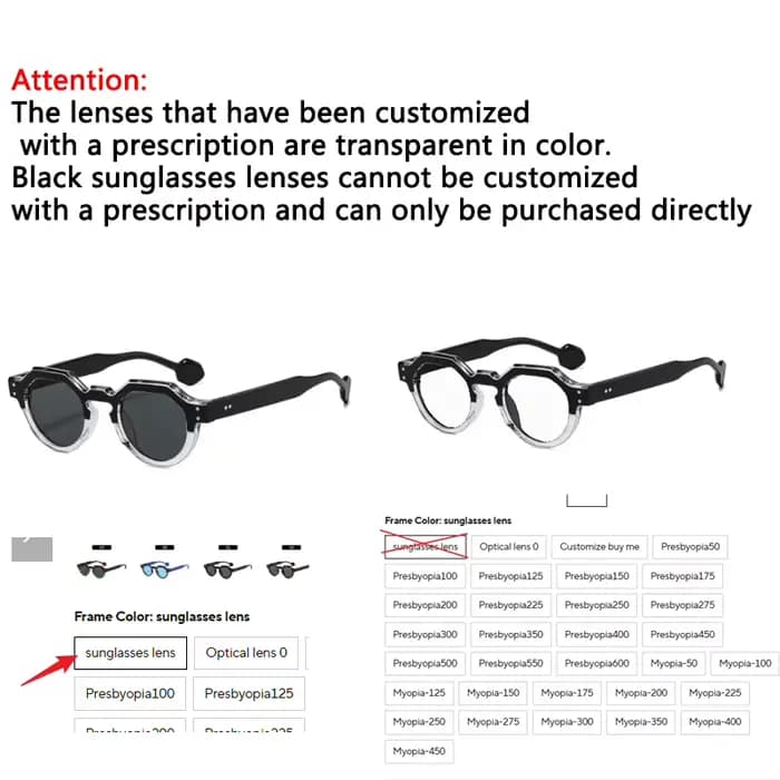 Mode Prescription lunettes de soleil hommes myopie