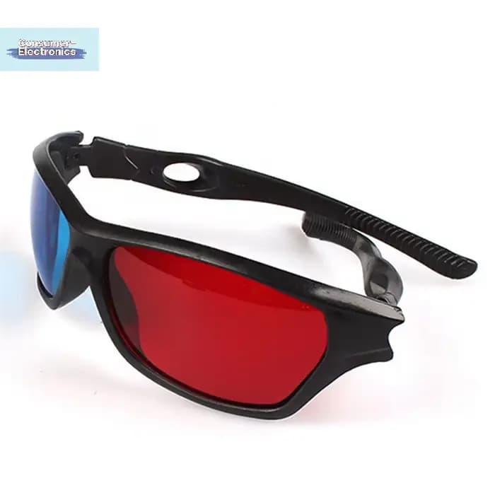 【Lunettes 3D avec monture rouge, bleue et noire pour films, séries télévisées, DVD et jeux en anaglyphe dimensionnel】