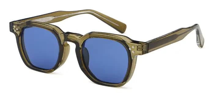 Lunettes de soleil rétro vertes léopard Peekaboo pour femmes