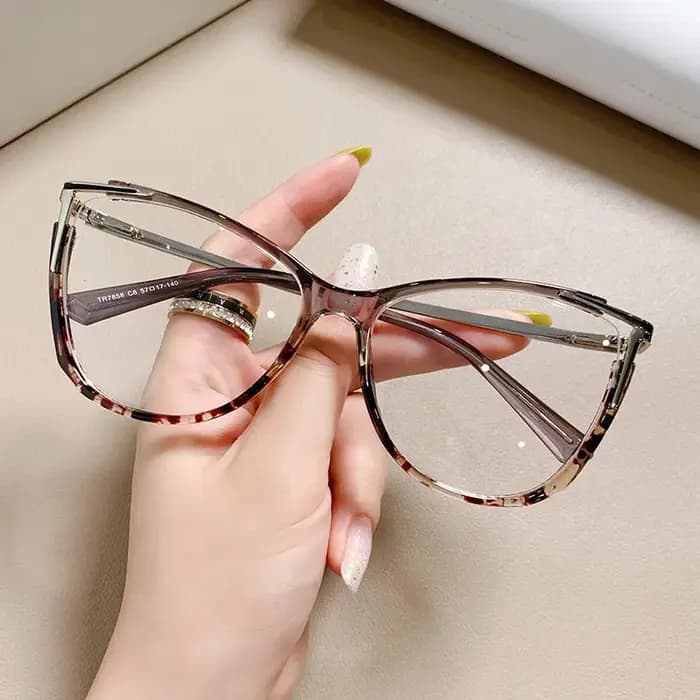 Anti lumière bleue myopie moins dioptrie lunettes-1 -1.5 -6 mode dégradé bleu lunettes grand cadre luxe lunettes oeil de chat Oculos